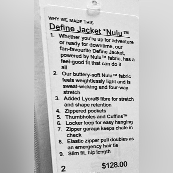 NWT* Lululemon - Define Nulu Jacket in Strawberry Milkshake (Size 2) - Picture 3 of 3